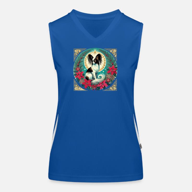 Papillon Halo Weihnachtskreis Funktionelles Kontrast-Tank Top für Frauen