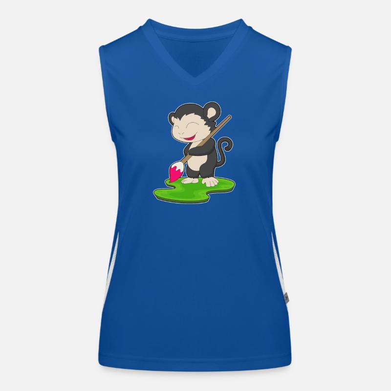 Affe Maler Pinsel Malen Funktionelles Kontrast-Tank Top für Frauen