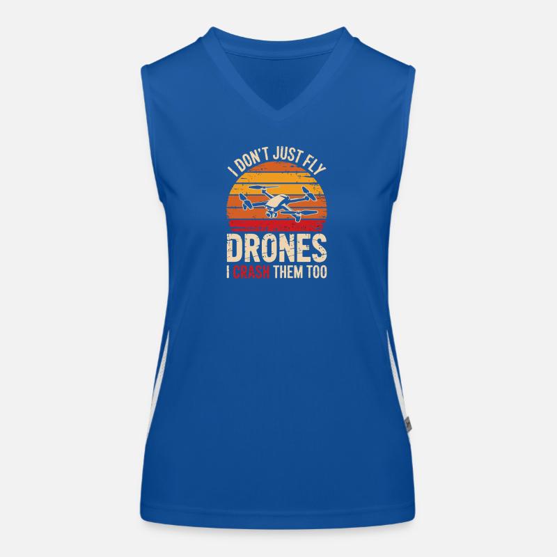 I Don't Just Fly Drones I Crash Them Too Funnier Women's Functional Contrast Tank Top