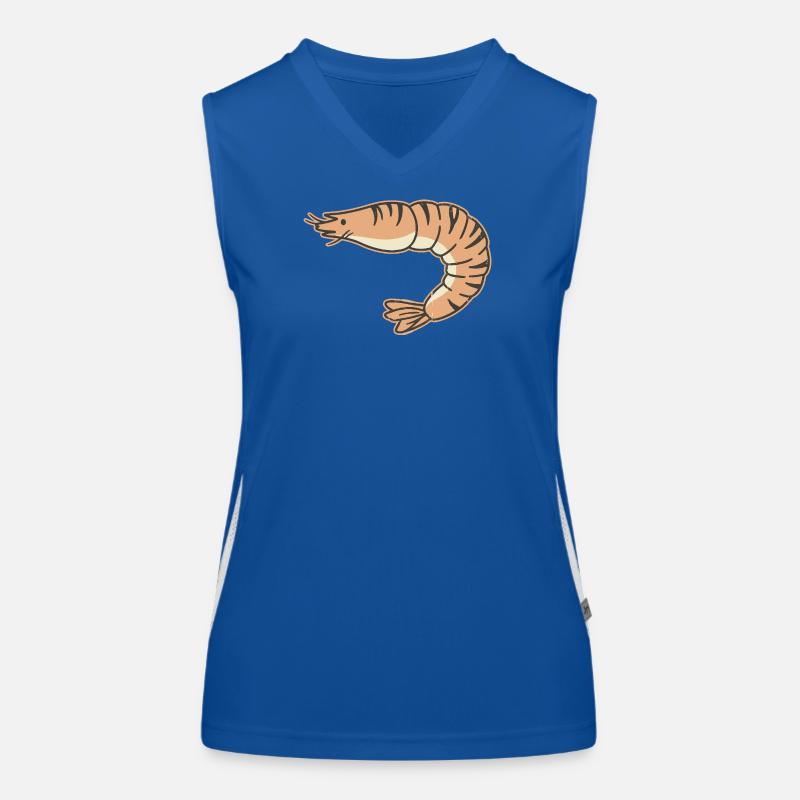 Pastel shrimp cartoon stripe tiger Women's Functional Contrast Tank Top