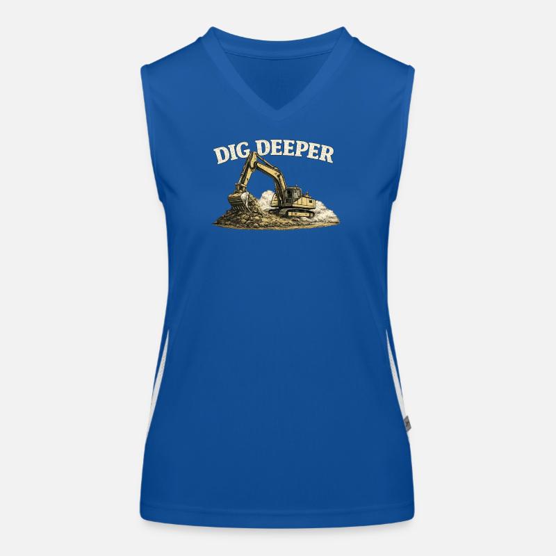 Dig Deeper Excavator Construction Site Construction Machine Women's Functional Contrast Tank Top