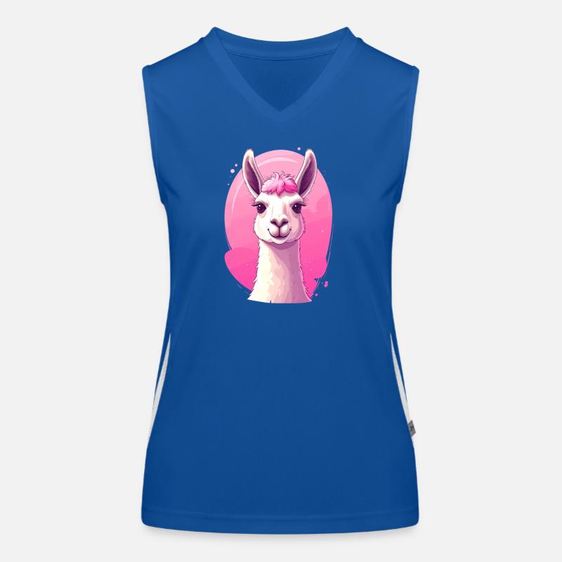 Lama / Alpaka vor pink Funktionelles Kontrast-Tank Top für Frauen