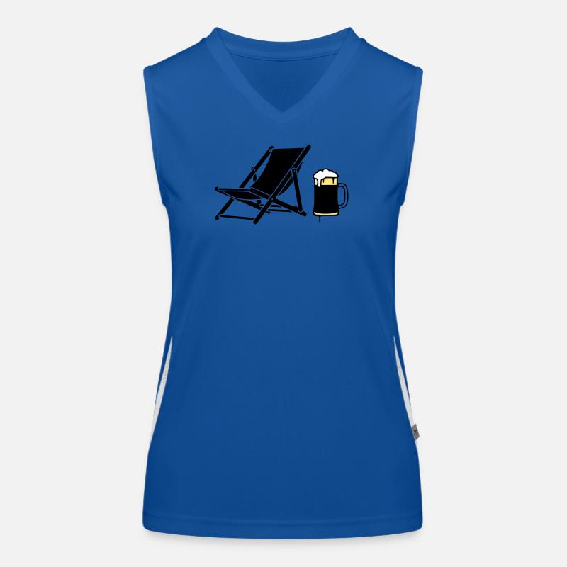 Deck Chair Beer Mug Silhouette Women's Functional Contrast Tank Top