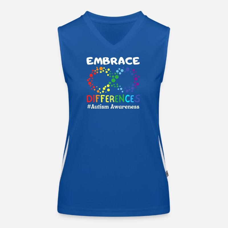 Embrace Differences Autism Awareness Infinity Women's Functional Contrast Tank Top