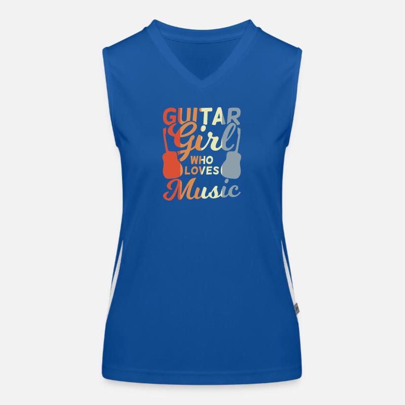 Gitarren Mädchen Funktionelles Kontrast-Tank Top für Frauen