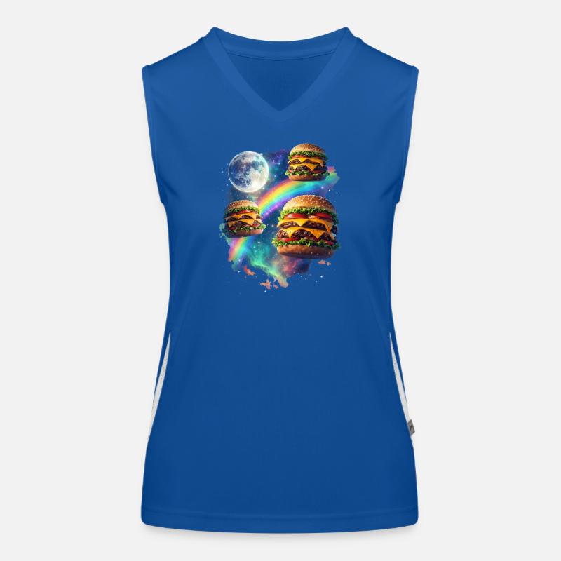 Galaktische Burger-Explosion Funktionelles Kontrast-Tank Top für Frauen