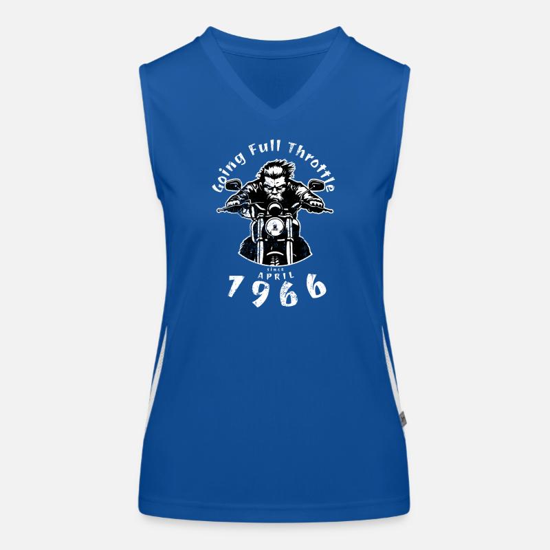 60. Geburtstag Going Full Throttle Since 04/1966 Funktionelles Kontrast-Tank Top für Frauen