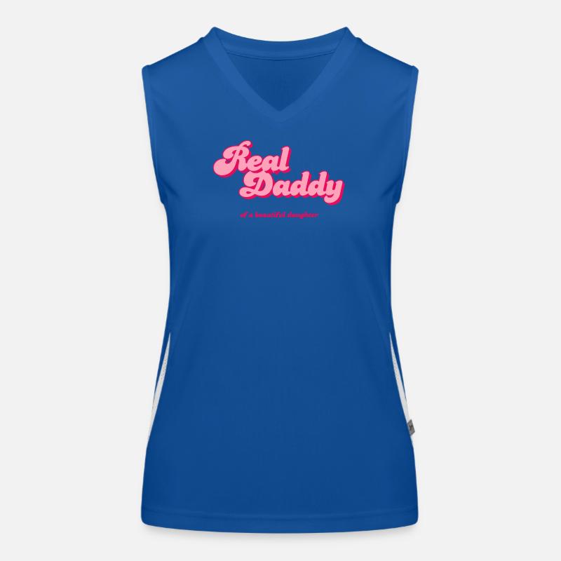 Real Daddy Pink Script Druck Funktionelles Kontrast-Tank Top für Frauen