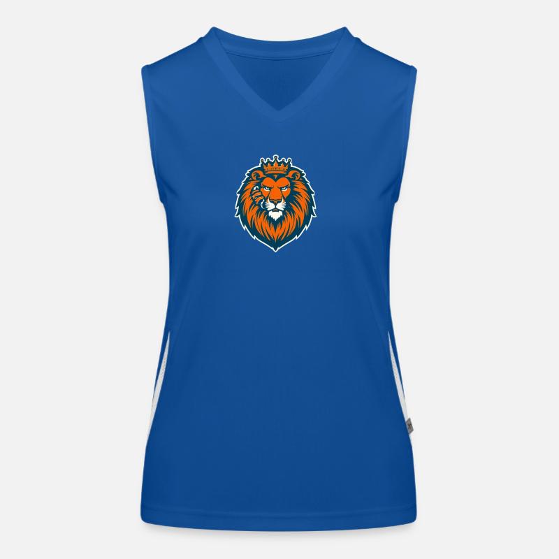 Crown Lion Orange-Blau-Logo Funktionelles Kontrast-Tank Top für Frauen
