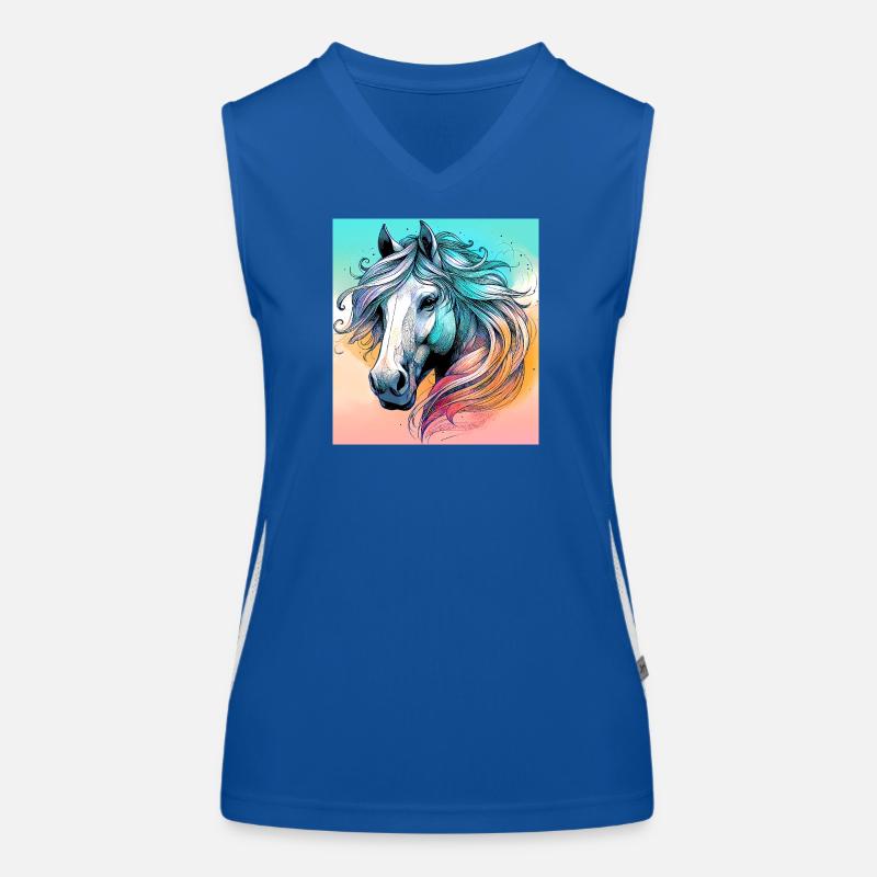 Pferd Funktionelles Kontrast-Tank Top für Frauen