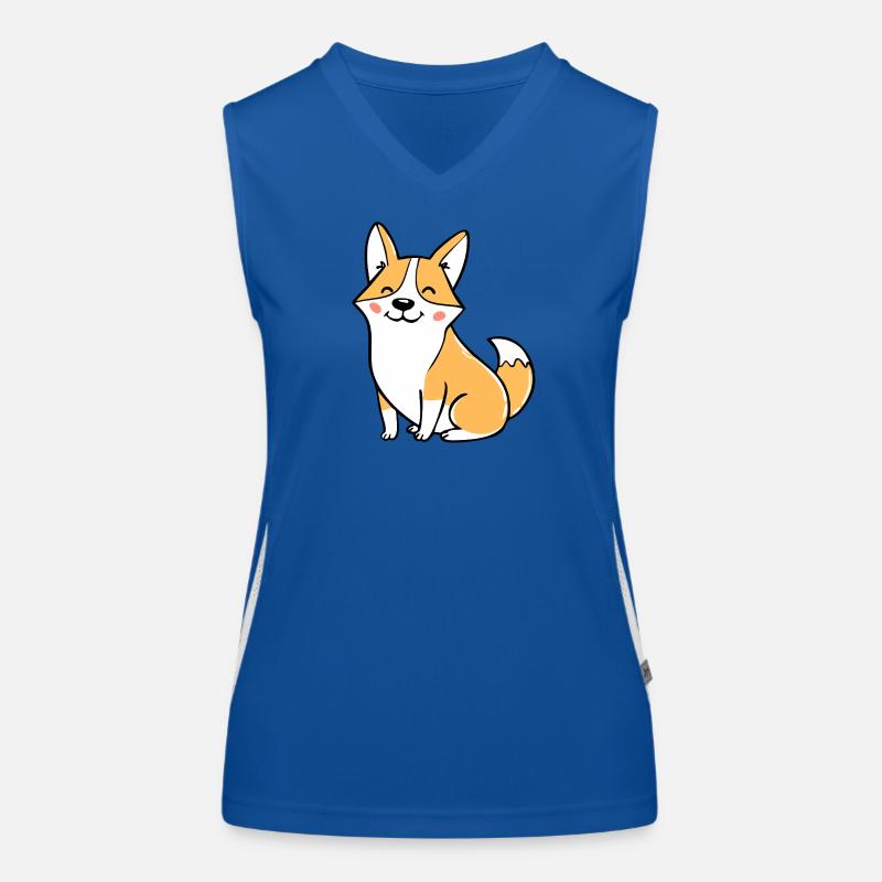 Fröhlicher Corgi (Comic) Women's Functional Contrast Tank Top