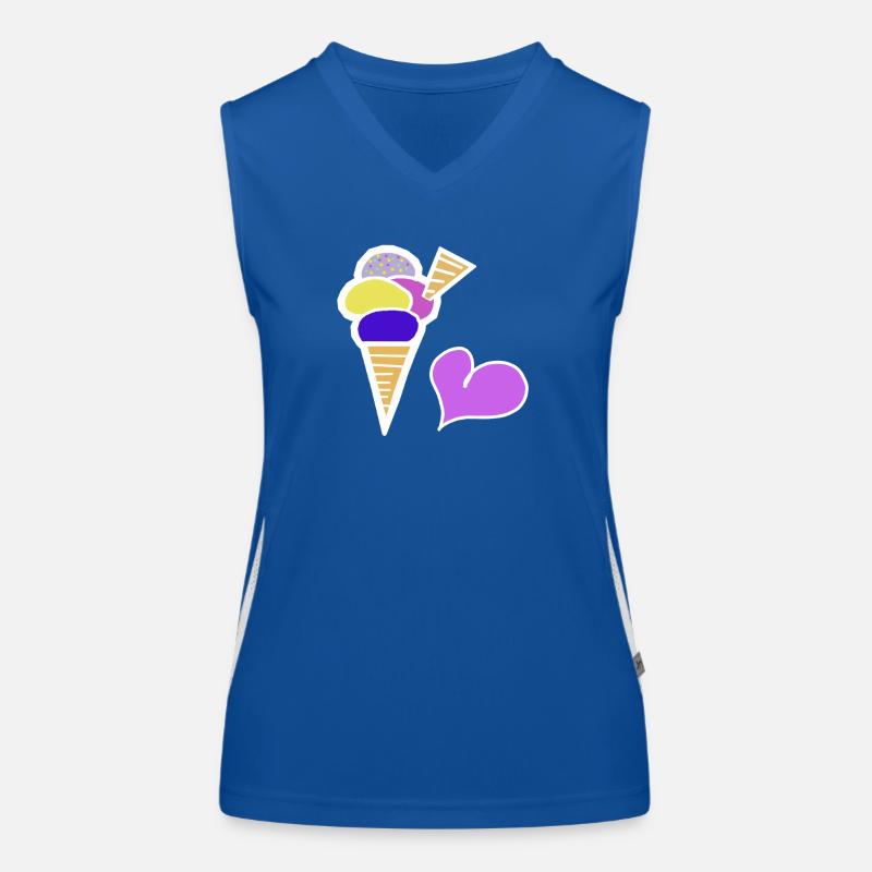 Eiscreme Eis  Eiswaffel Kinder Retro 60er Women's Functional Contrast Tank Top