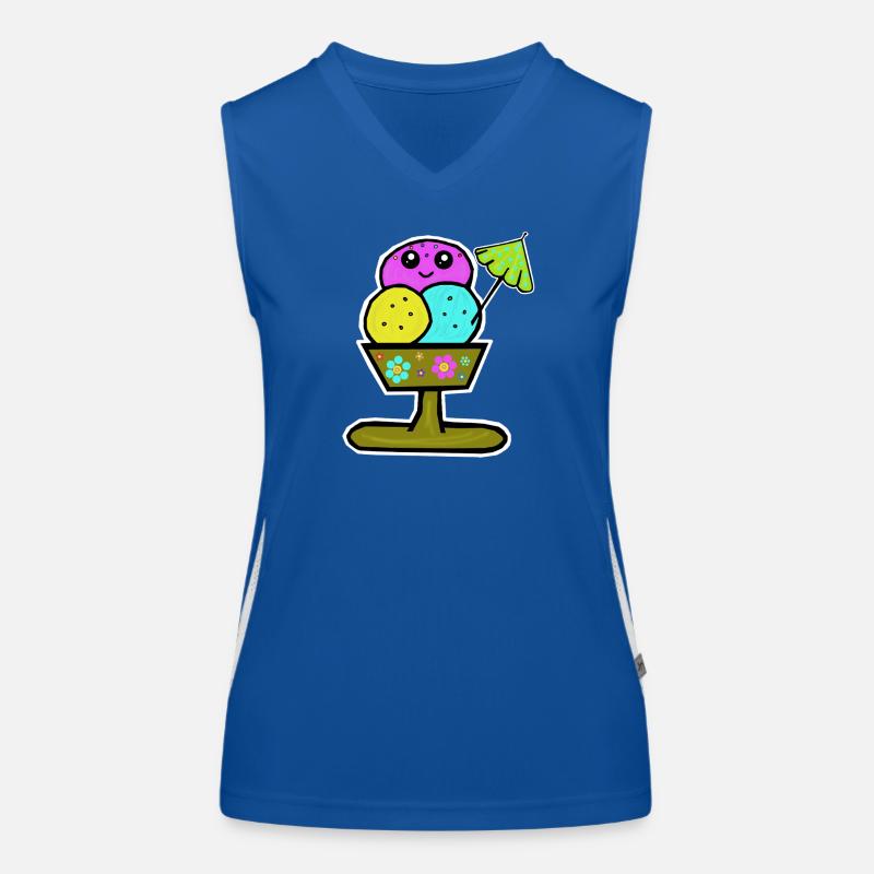 Bunter Eisbecher Eiscreme Eiskreme Eis Funktionelles Kontrast-Tank Top für Frauen