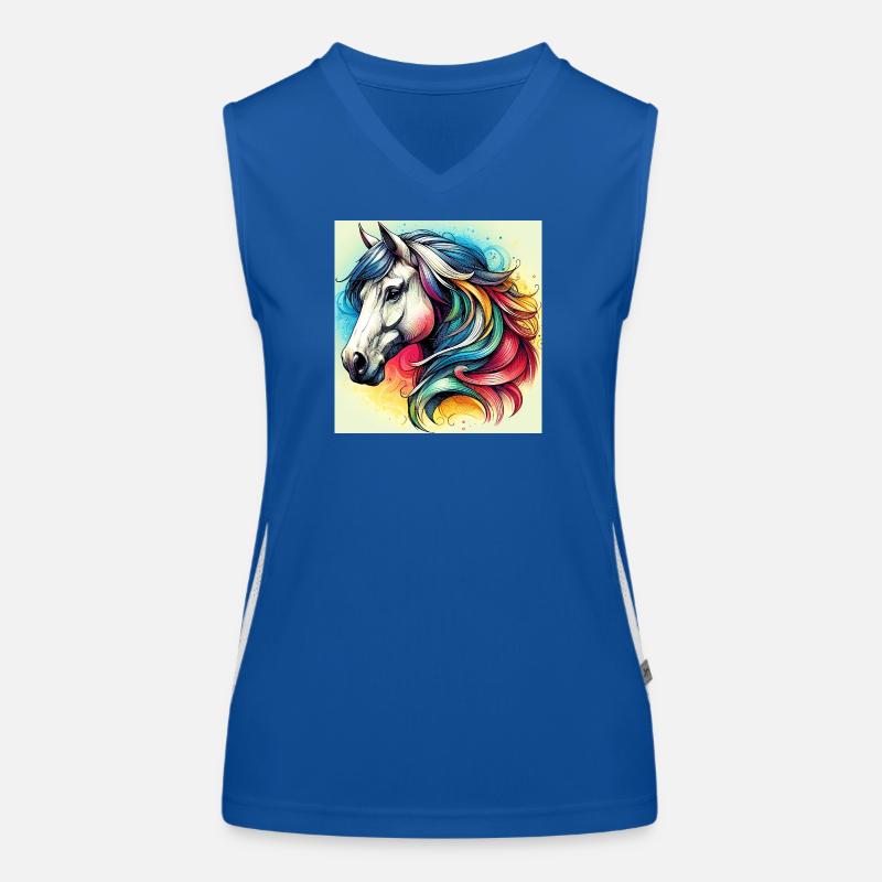 Pferd Funktionelles Kontrast-Tank Top für Frauen