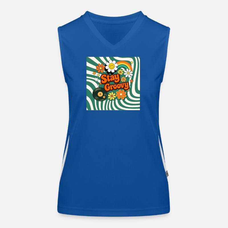Retro-Blumenstil Funktionelles Kontrast-Tank Top für Frauen