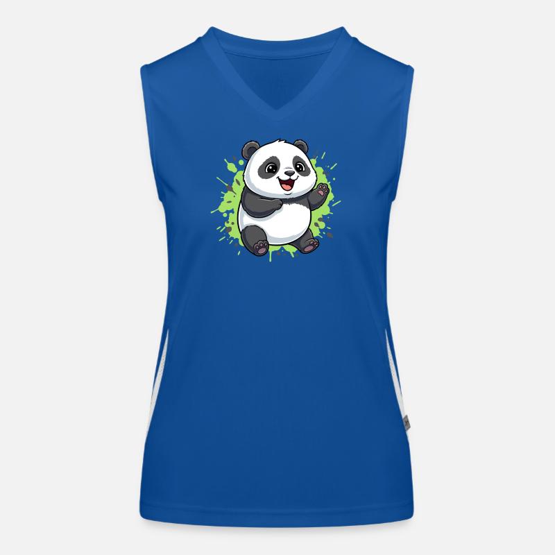 Fröhlicher Panda Splash Funktionelles Kontrast-Tank Top für Frauen