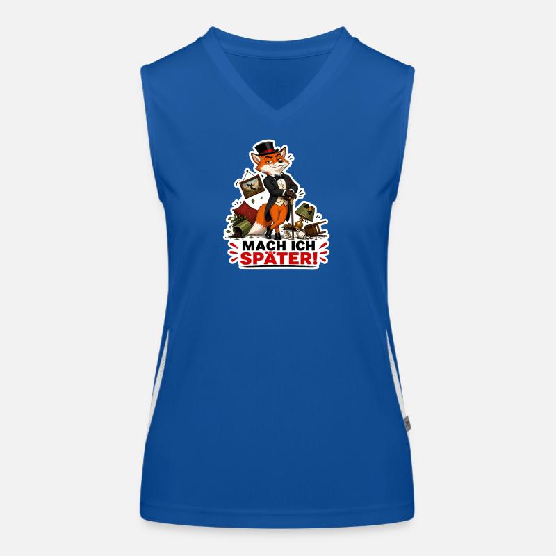Mach ich später – Frecher Fuchs Funktionelles Kontrast-Tank Top für Frauen