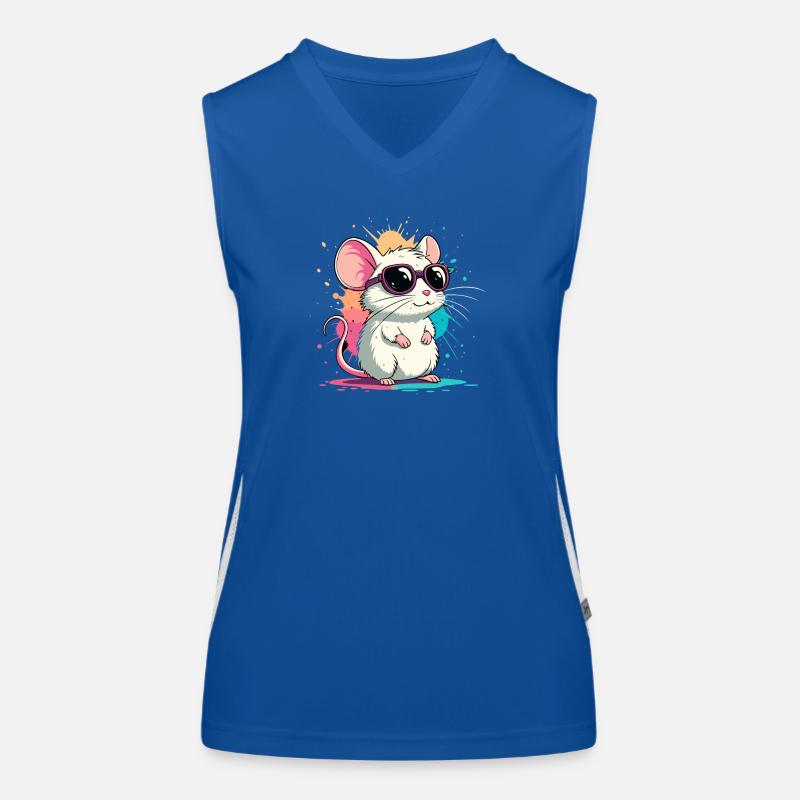 Mouse Chic Neonbrillen Funktionelles Kontrast-Tank Top für Frauen