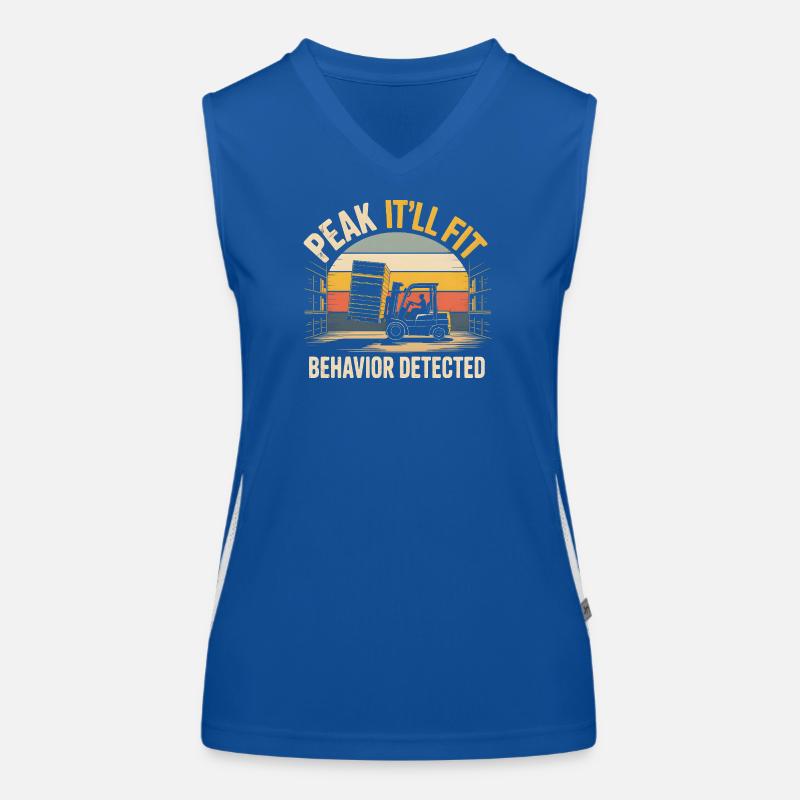 Wird schon passen | Staplerfahrer Humor Funktionelles Kontrast-Tank Top für Frauen