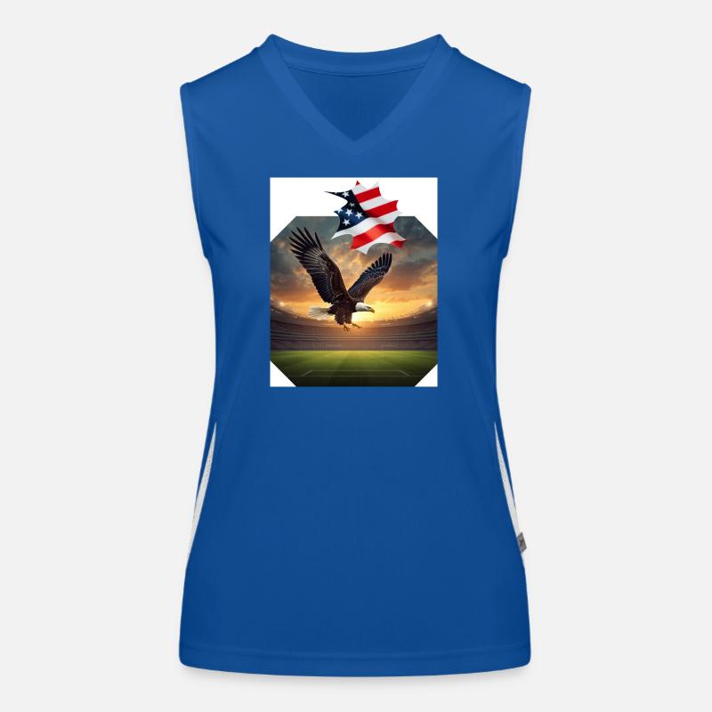 Aigle patriotique dans le stade Débardeur respirant contrasté Femme