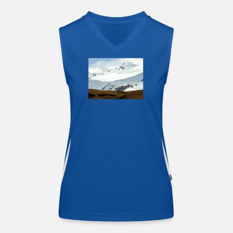 Winterlandschaft in Island Funktionelles Kontrast-Tank Top für Frauen