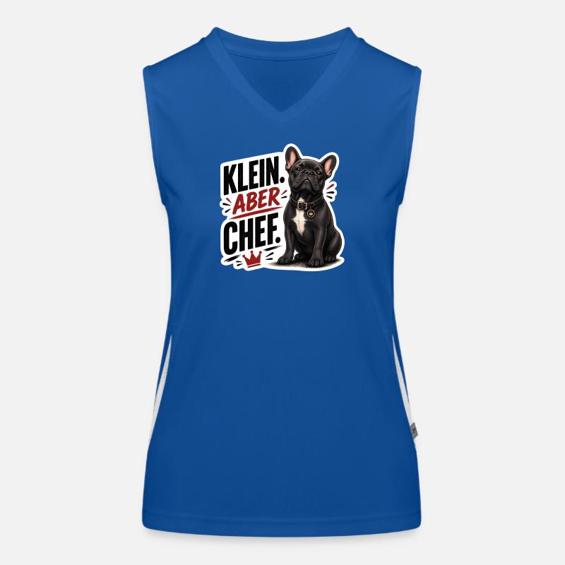 Frenchie – Klein aber Chef Bully Funktionelles Kontrast-Tank Top für Frauen