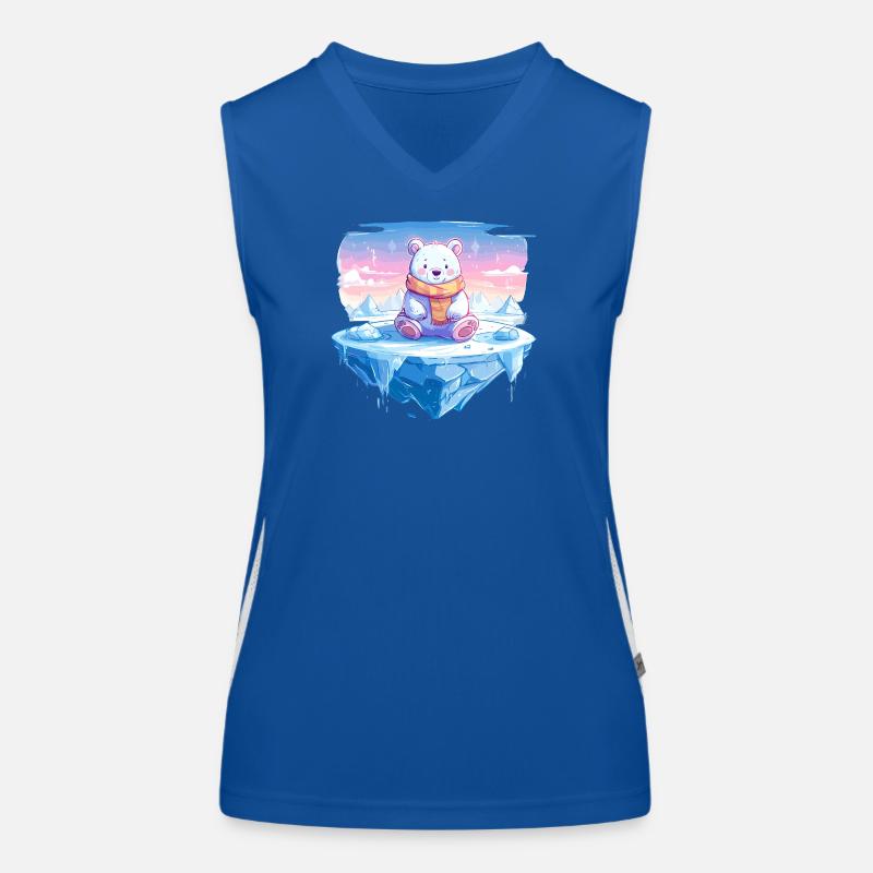 Polarlicht-Bär auf Eis Funktionelles Kontrast-Tank Top für Frauen