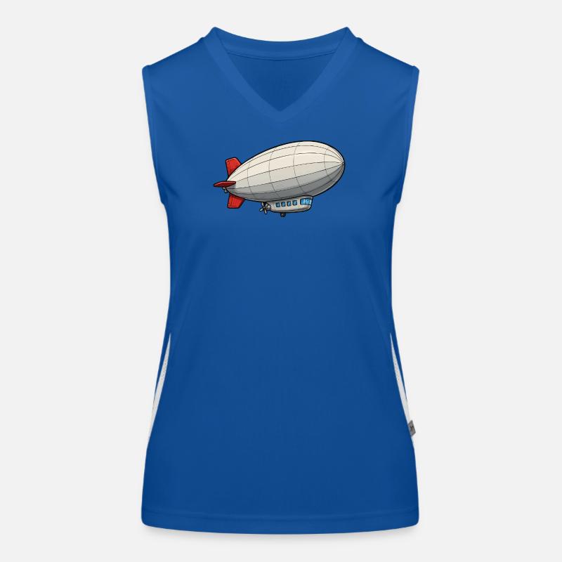 Luftschiff Cartoon Zeppelin Funktionelles Kontrast-Tank Top für Frauen
