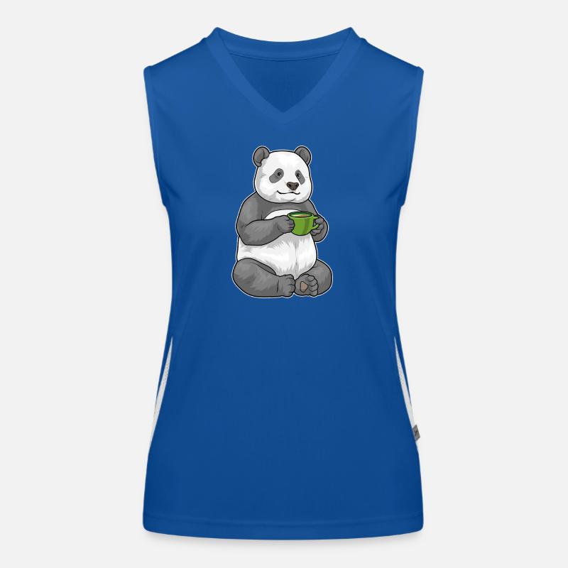 Panda Kaffee Tasse Funktionelles Kontrast-Tank Top für Frauen