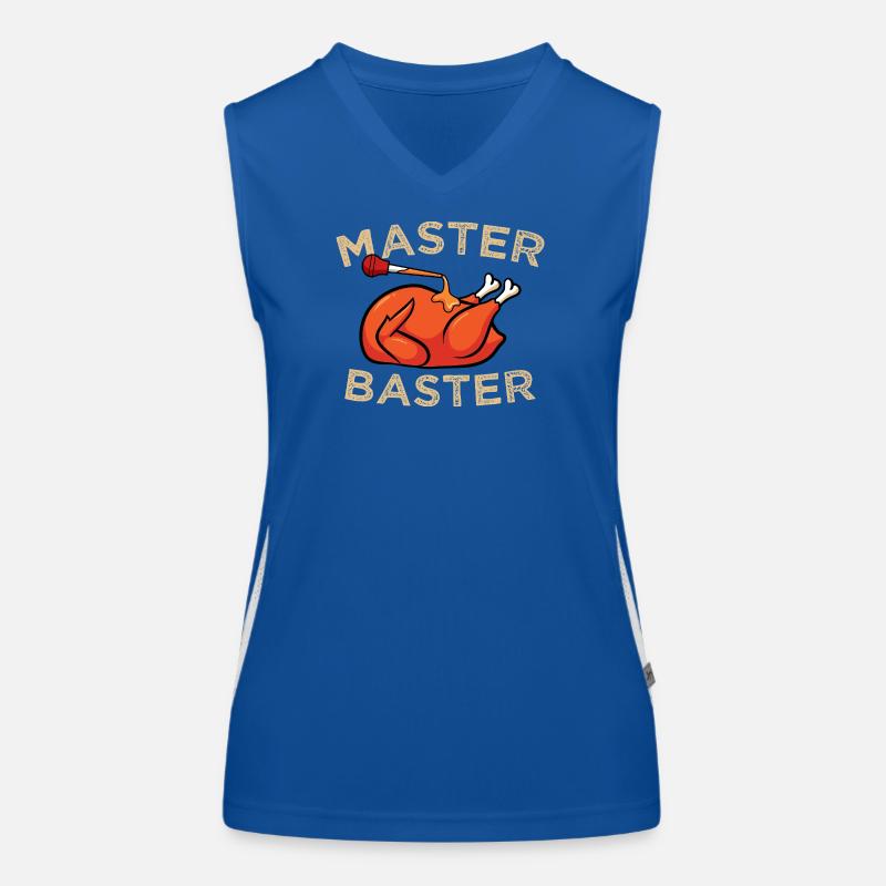Master Baster Funny BBQ Turkey Cooking Graphic Women's Functional Contrast Tank Top