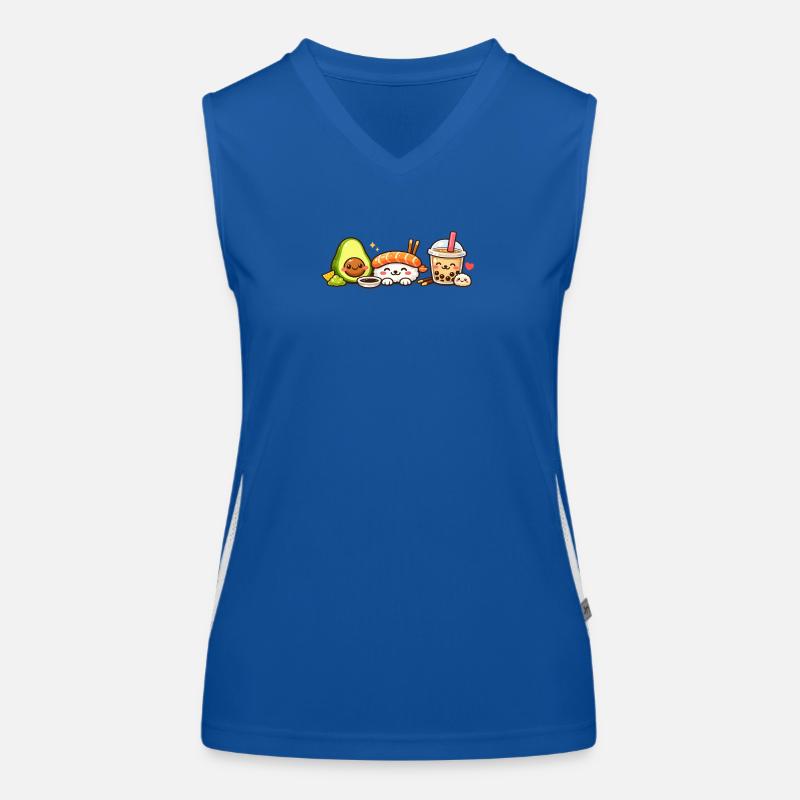 Kawaii Sushi Avocado Bubble Tea Funktionelles Kontrast-Tank Top für Frauen