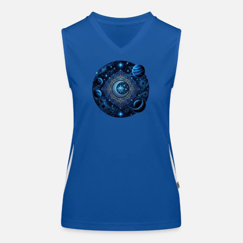Weltraum Planeten Galaxien Sterne Monde Funktionelles Kontrast-Tank Top für Frauen