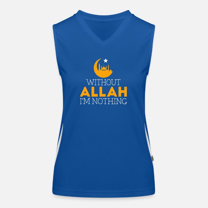 Without Allah I'm Nothing Typography Women's Functional Contrast Tank Top