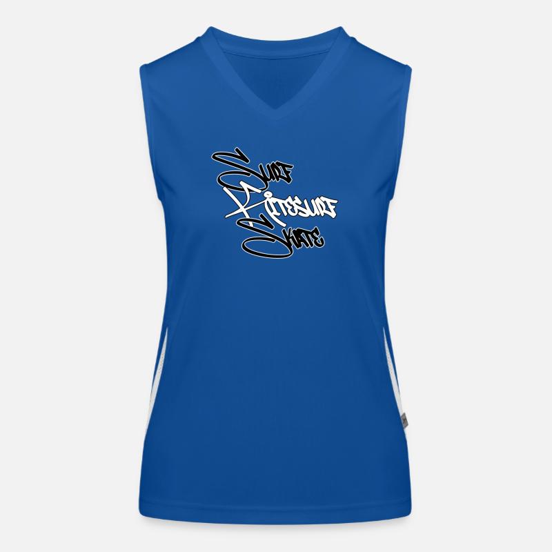 Graffiti Surf Script White Women's Functional Contrast Tank Top