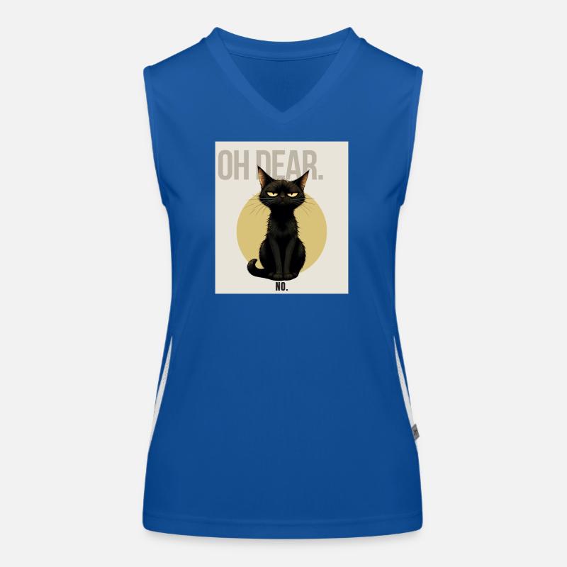 Oh Dear. – Sarcastic Black Cat Design Women's Functional Contrast Tank Top