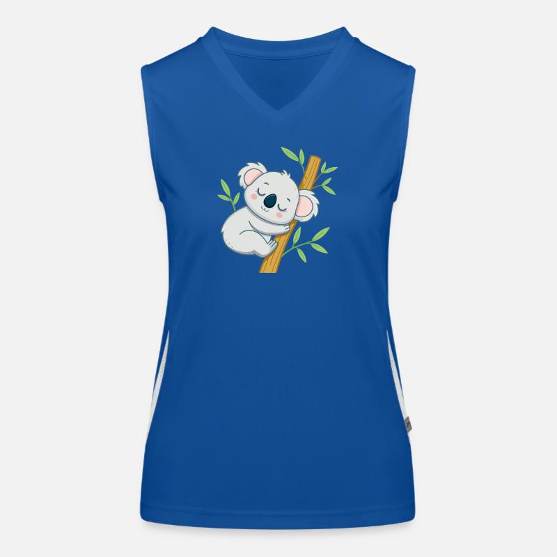 Sleeper koala on a branch Women's Functional Contrast Tank Top