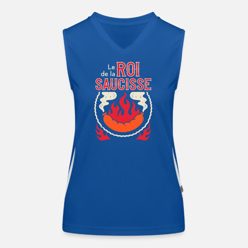 Roi de la Saucisse – Logo Barbecue Débardeur respirant contrasté Femme