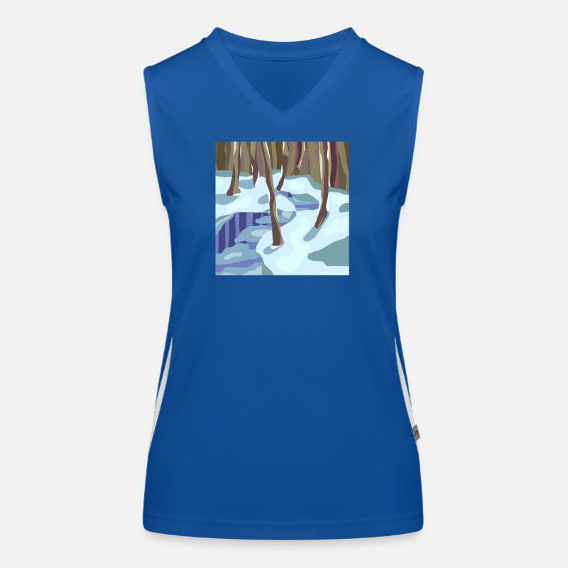 Winterwald in kalten Schatten Funktionelles Kontrast-Tank Top für Frauen