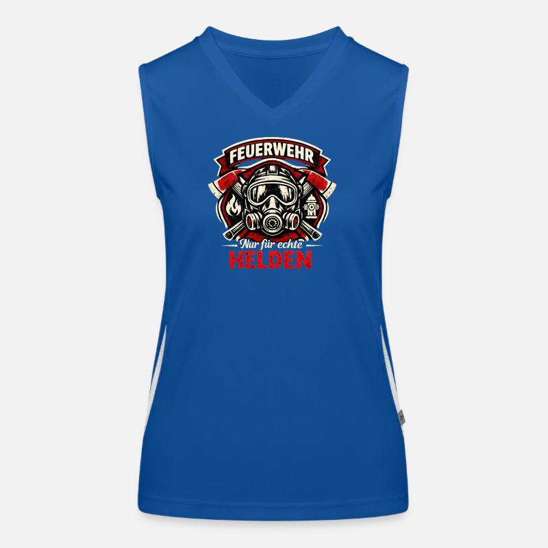 Nur echte Helden der Feuerwehr Funktionelles Kontrast-Tank Top für Frauen