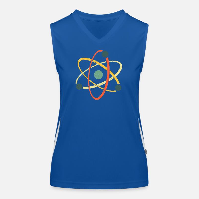 Cool Atom Art Biology Physics Chemistry Teacher Women's Functional Contrast Tank Top