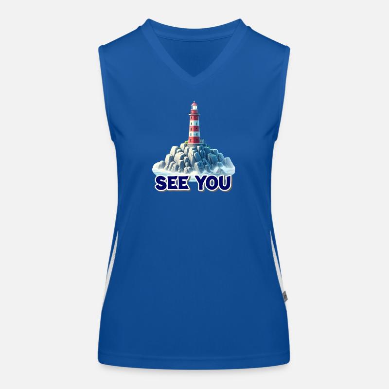 Lighthouse on the rock lake You Women's Functional Contrast Tank Top