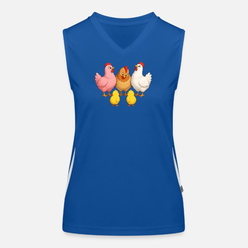 Chickens with chicks Women's Functional Contrast Tank Top