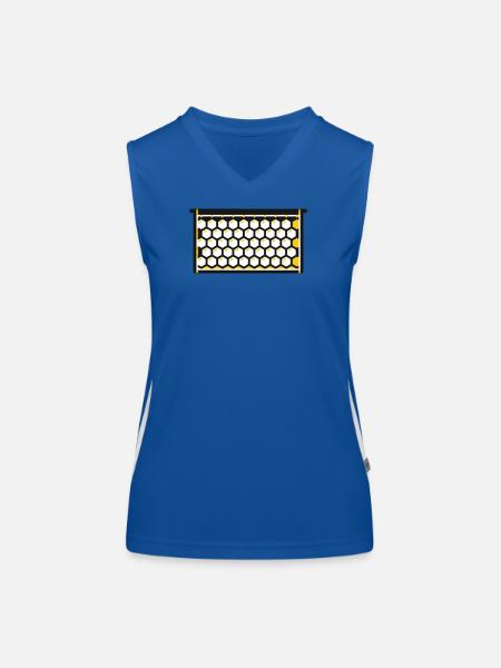 Cadres en nid d’abeilles apicoles Abeilles de la récolte - Débardeur respirant contrasté Femme - bleu/blanc - Devant