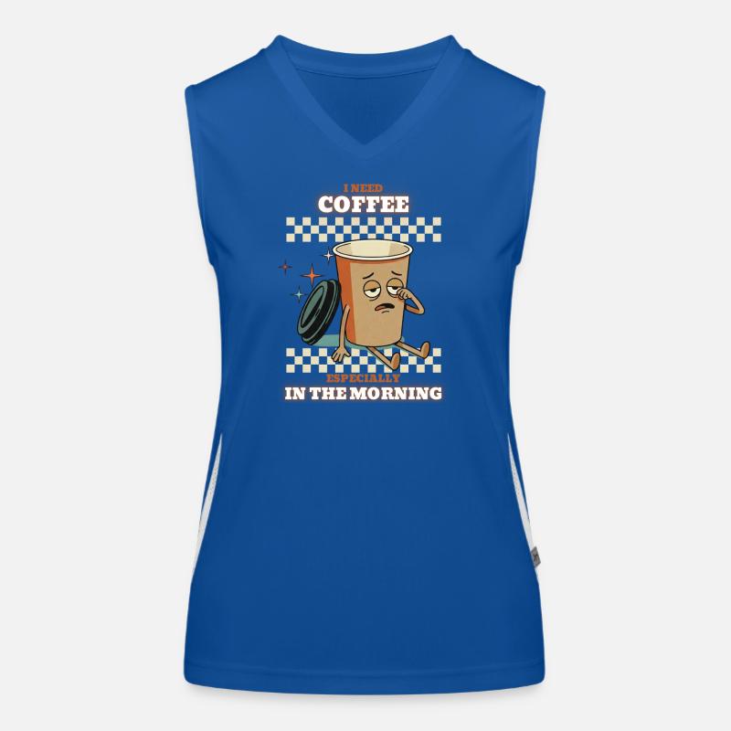 Morgenkaffeetasse müde Funktionelles Kontrast-Tank Top für Frauen