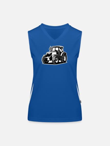 Tracteur / Tracteur / Tracteur (2 couleurs) - Débardeur respirant contrasté Femme - bleu/blanc - Devant