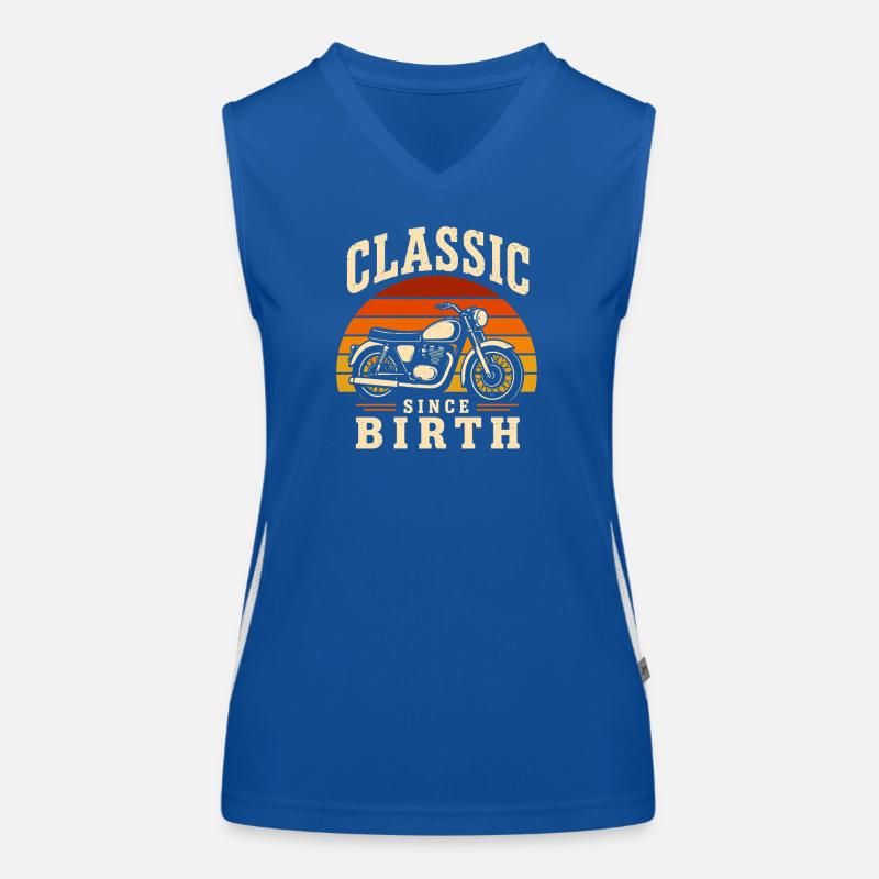 Classic Since Birth Motorcycle Design Women's Functional Contrast Tank Top