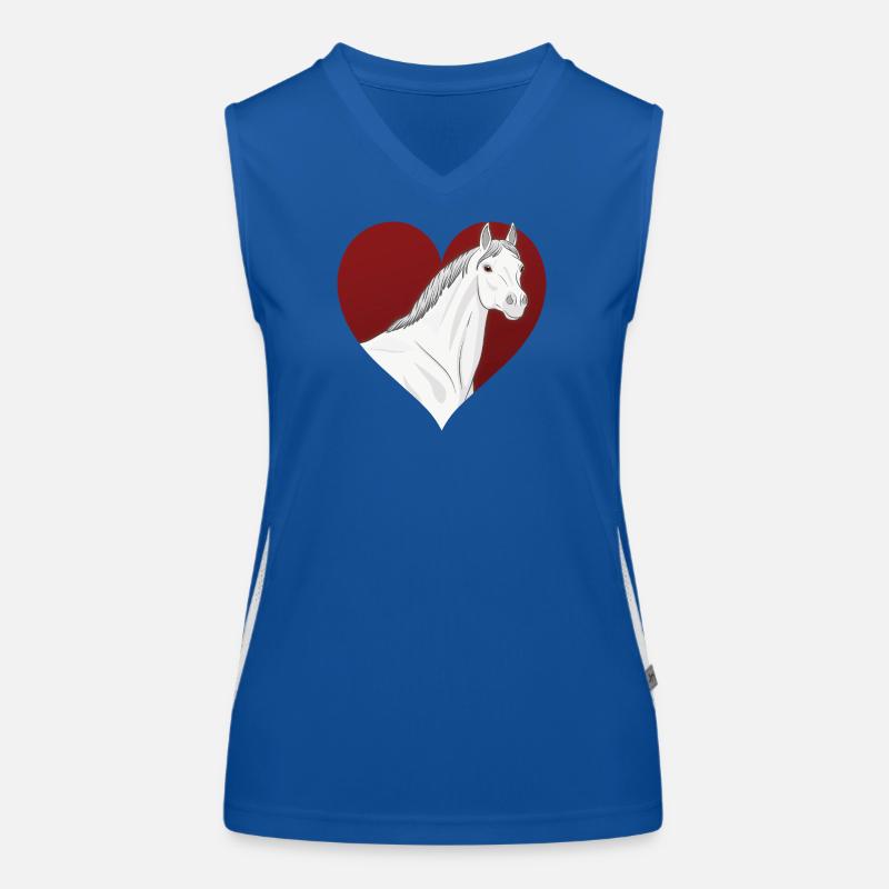 Ein Abbayan-Pferd vor einem roten Herzen Funktionelles Kontrast-Tank Top für Frauen