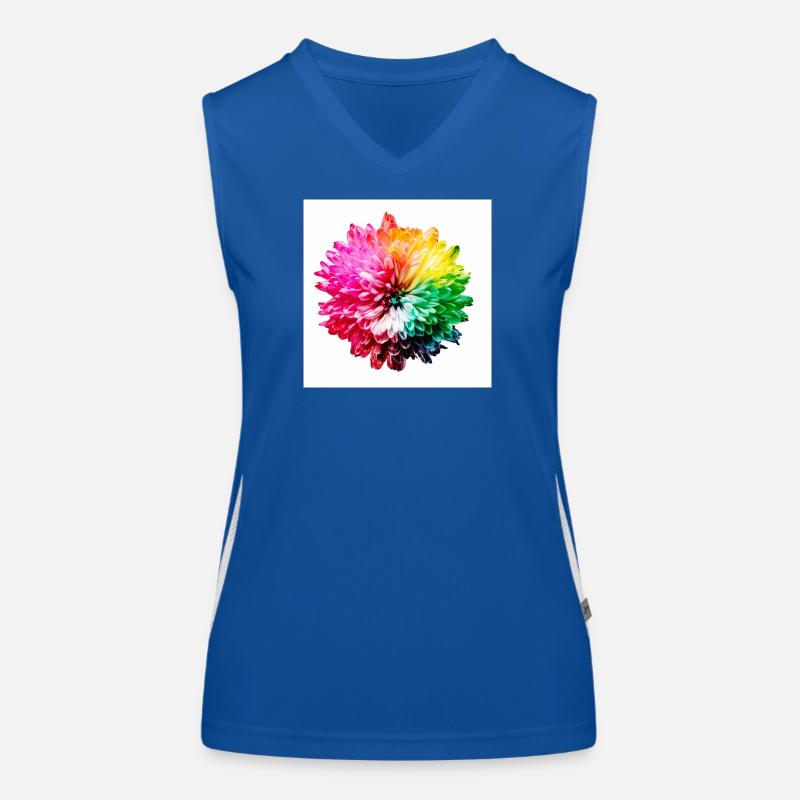 Rainbow Blossom Explosion Women's Functional Contrast Tank Top