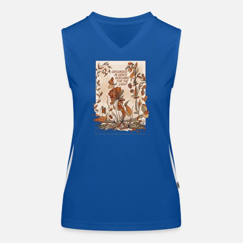 Grounded in grace, light-seeking flora Women's Functional Contrast Tank Top