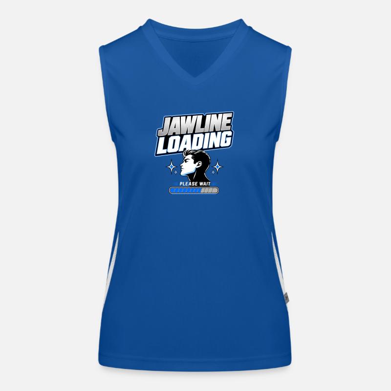 Funny Gen Z Terms, Jawline Loading Please Wait Funktionelles Kontrast-Tank Top für Frauen